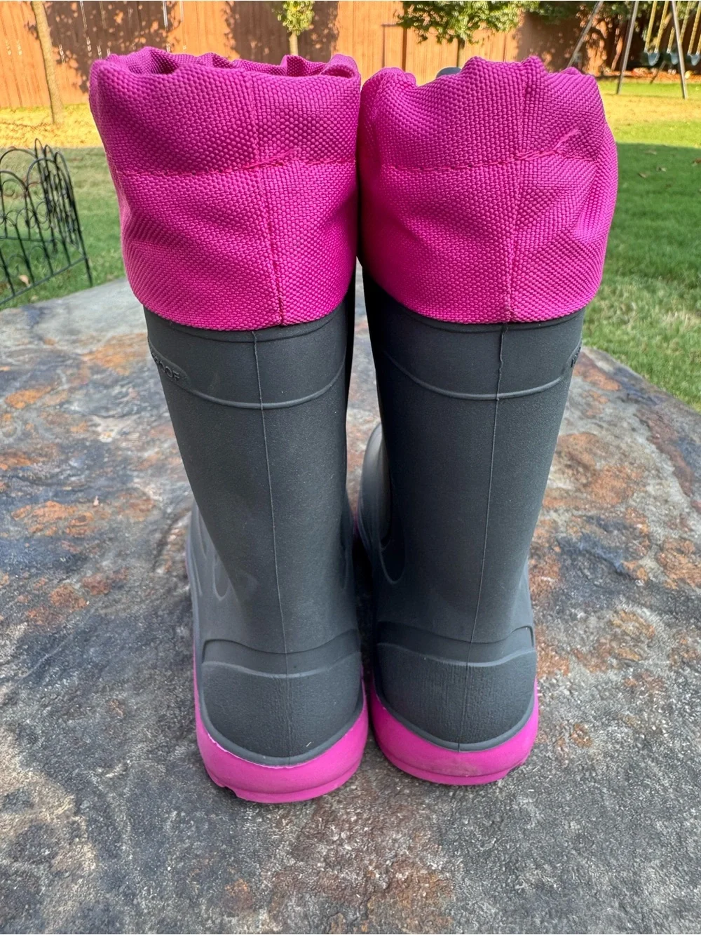 Kamik Snobuster Winter Boots Kids Sz 13 Charcoal Magenta Waterproof Winter Snow